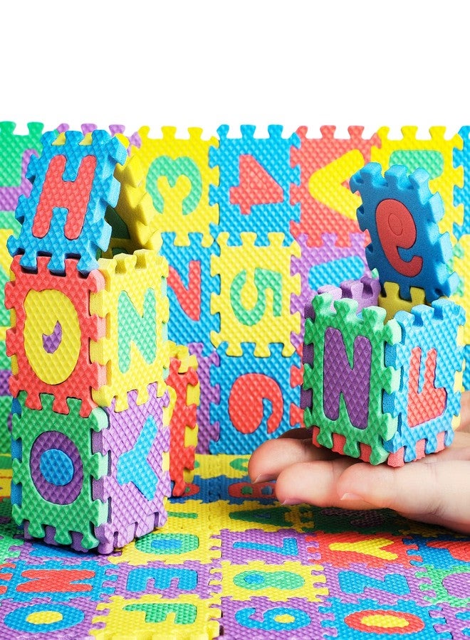 Chalyna 36 Pcs Foam Mat 2 x 2 Inch Interlocking Alphabet and Numbers Mini ABC Play Mats for Floor Colorful Alphabet Foam Letter for Floor, Soft EVA Tiles Reusable Easy to Clean - Image 1